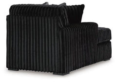 Midnight-Madness 3PC Sectional with Double Chaise & Ottoman Set