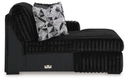Midnight-Madness 4PC Sectional & Oversized Accent Ottoman Set