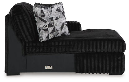 Midnight-Madness 4PC Sectional & Oversized Accent Ottoman Set