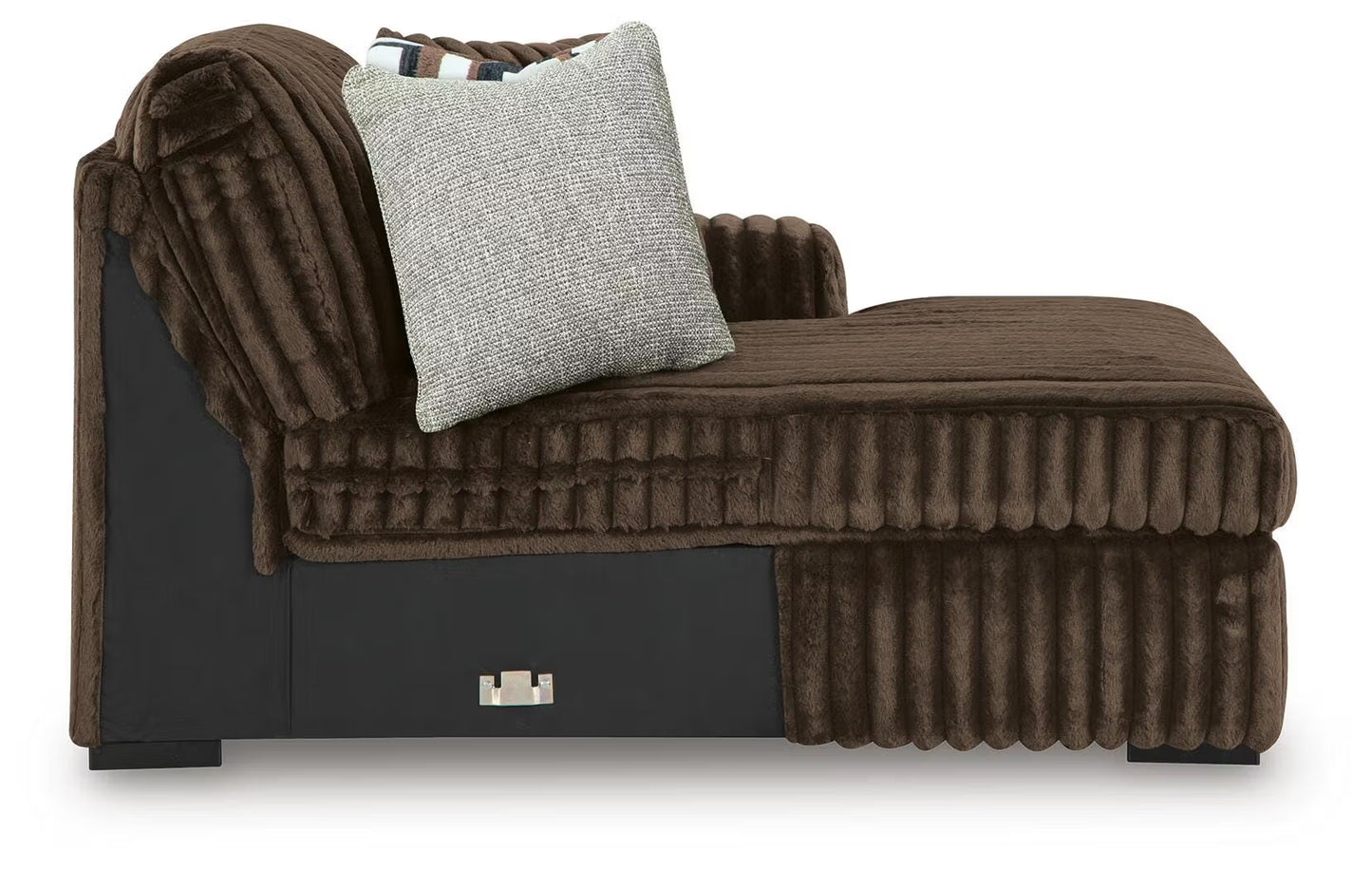 Midnight-Madness Chocolate 3PC Double Chaise Sectional & Oversized Accent Ottoman Set