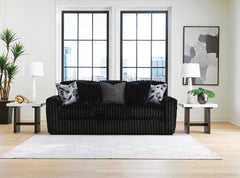 Midnight-Madness Sofa, Loveseat & Oversized Ottoman 3PC Living Room Set