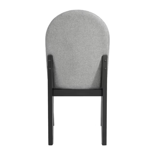 Edison Dining Side Chair with Light Grey Fabric in Black