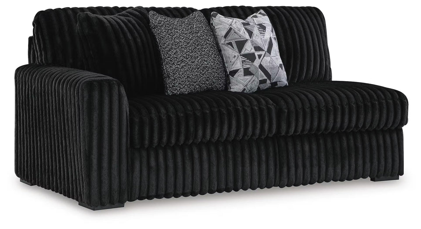 Midnight-Madness 3PC Sectional & Oversized Accent Ottoman