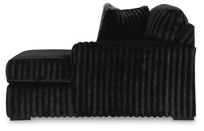 Midnight-Madness 2PC Sectional & Oversized Accent Ottoman Set