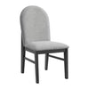Edison Dining Side Chair with Light Grey Fabric in Black