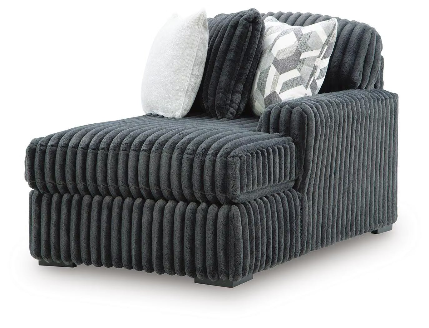 Midnight-Madness Charcoal 3PC Sectional with Chaise Set
