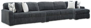 Midnight-Madness Charcoal 3PC Sectional with Chaise Set