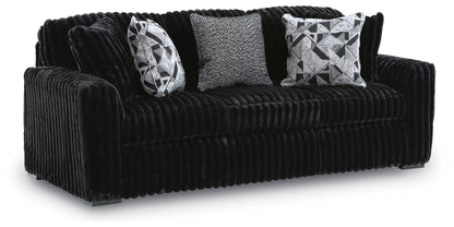 Midnight-Madness Sofa, Loveseat & Oversized Ottoman 3PC Living Room Set