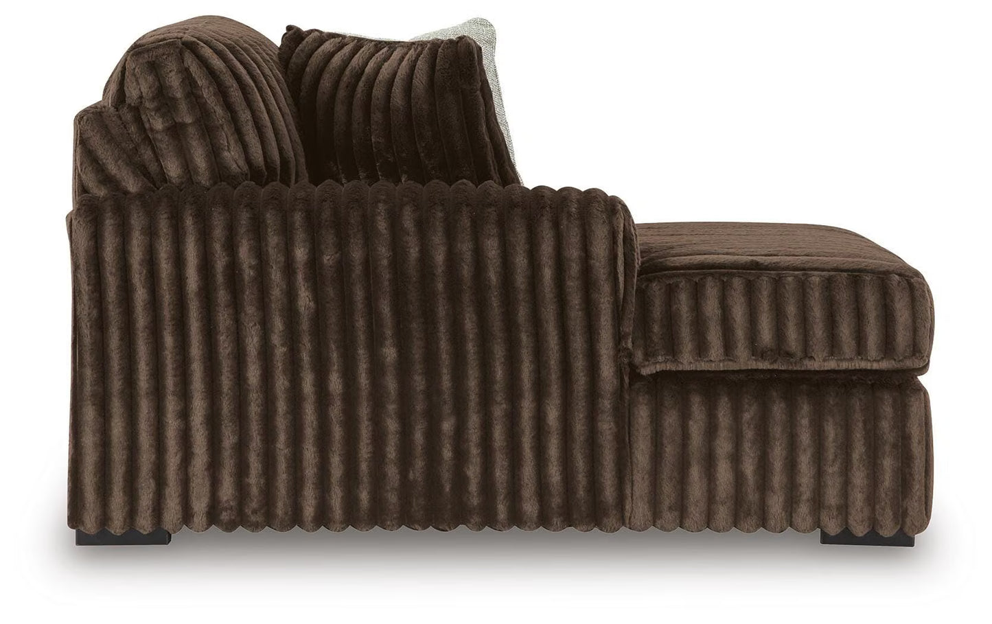 Midnight-Madness Chocolate 3PC Double Chaise Sectional & Oversized Accent Ottoman Set