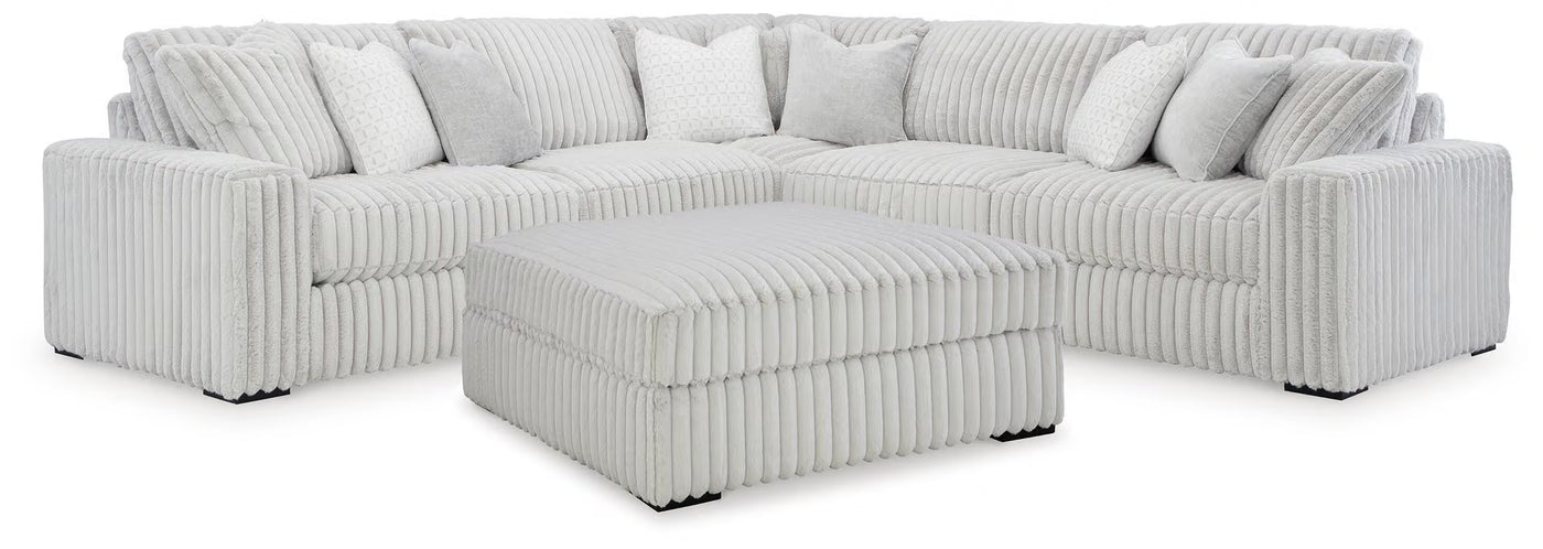 Stupendous 3-Piece Sectional & Oversized Accent Ottoman Set