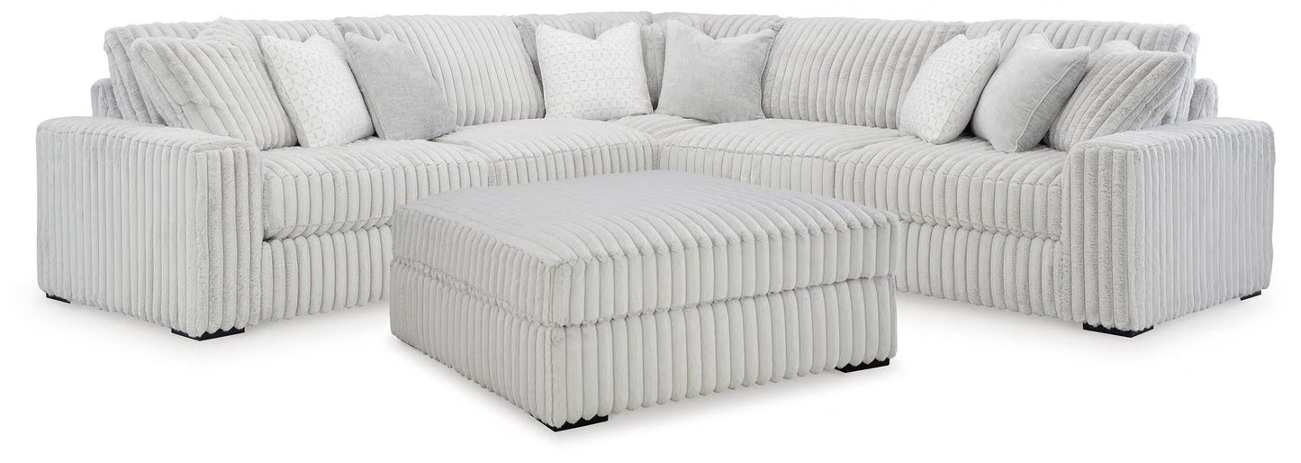 Stupendous 3-Piece Sectional & Oversized Accent Ottoman Set