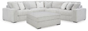 Stupendous 3-Piece Sectional & Oversized Accent Ottoman Set