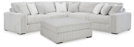 Stupendous 3-Piece Sectional & Oversized Accent Ottoman Set