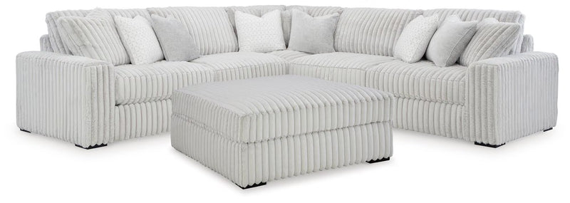 Stupendous 3-Piece Sectional & Oversized Accent Ottoman Set