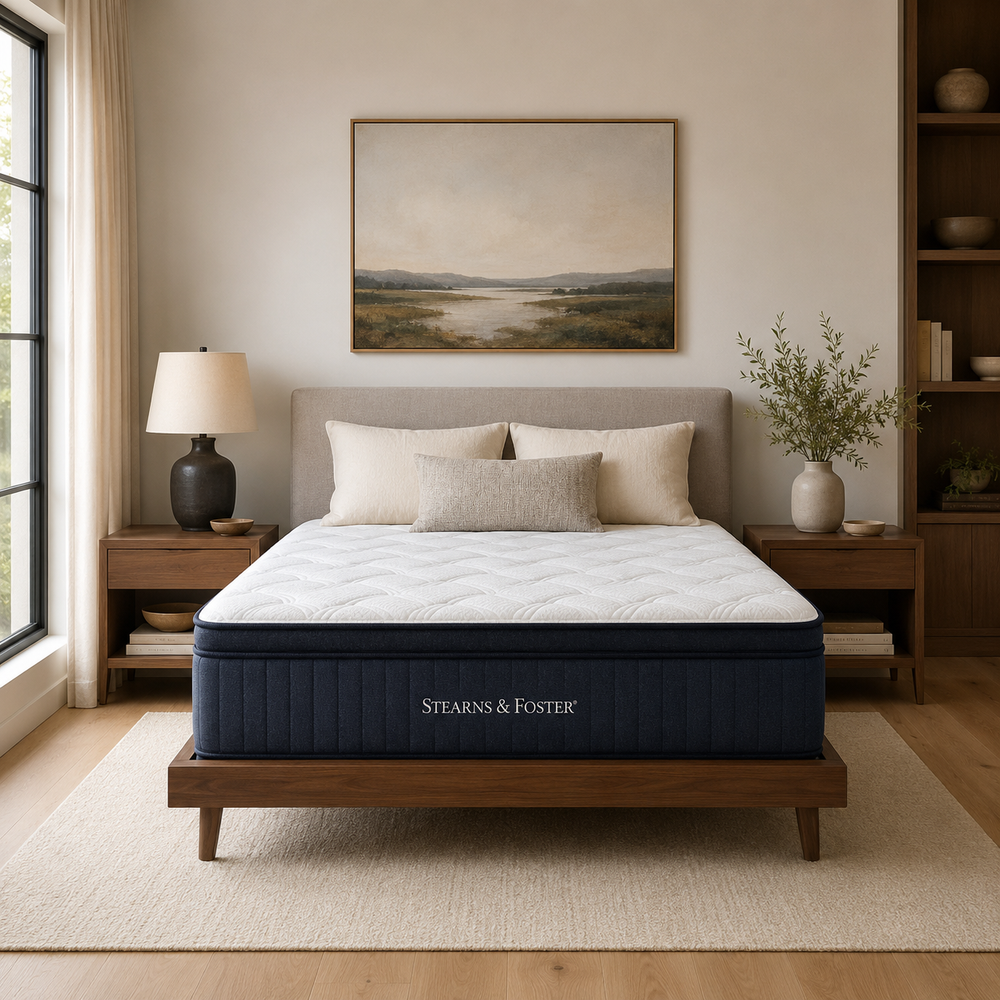 Mattress in a furnished bedroom