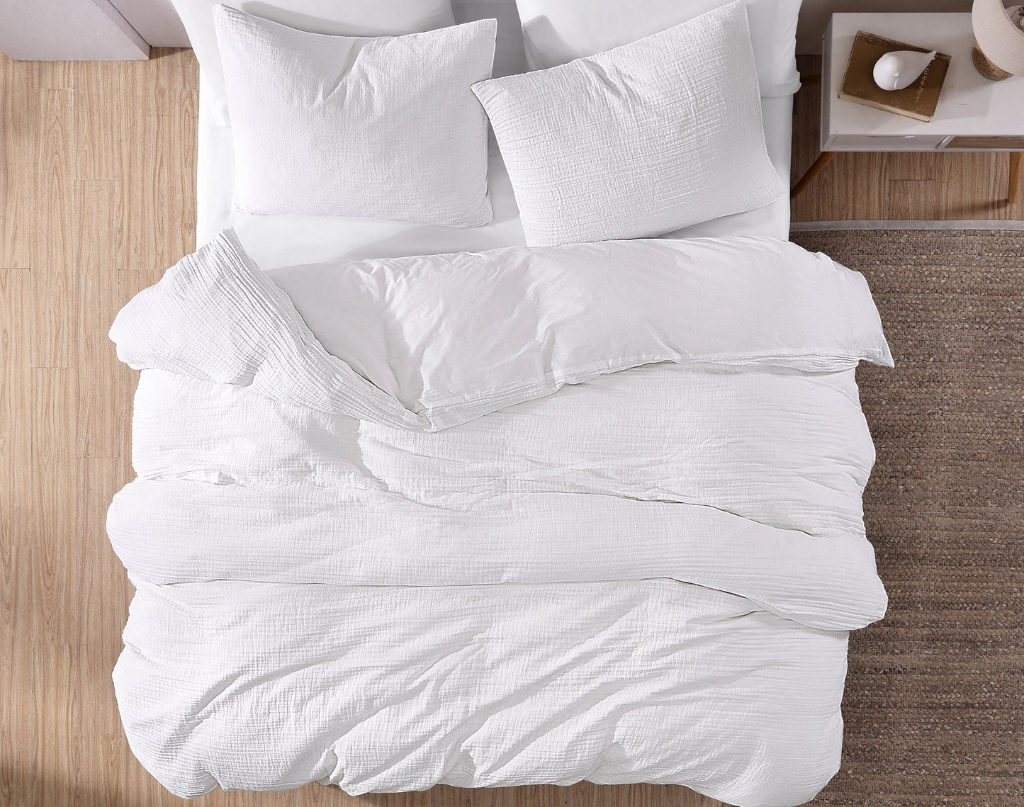 Daniel Gauze Cotton 4 pc Comforter Cover Set White