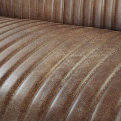 Brancaster Top Grain Leather Upholstered Loveseat