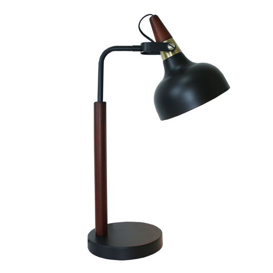 GlowLite Black Table Lamp with Cone Shade
