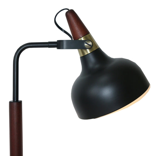 GlowLite Black Table Lamp with Cone Shade