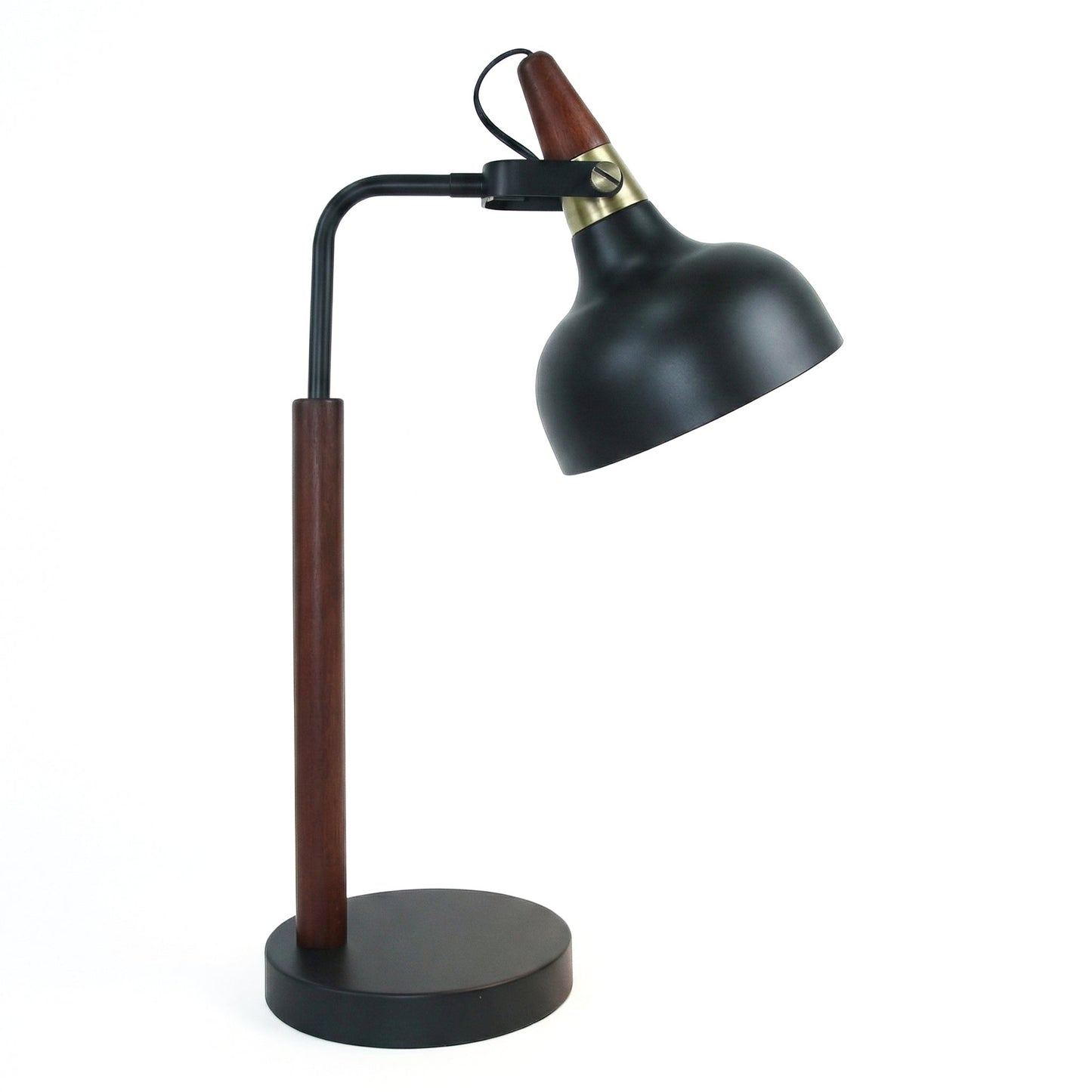 Lámpara de mesa negra GlowLite con pantalla cónica