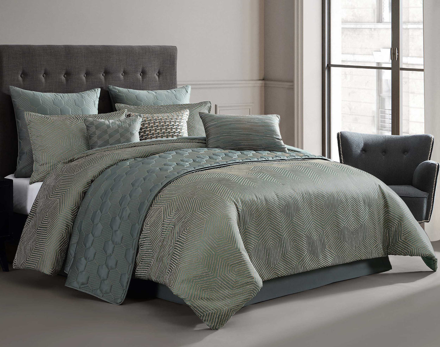 Haldon Green Comforter Set