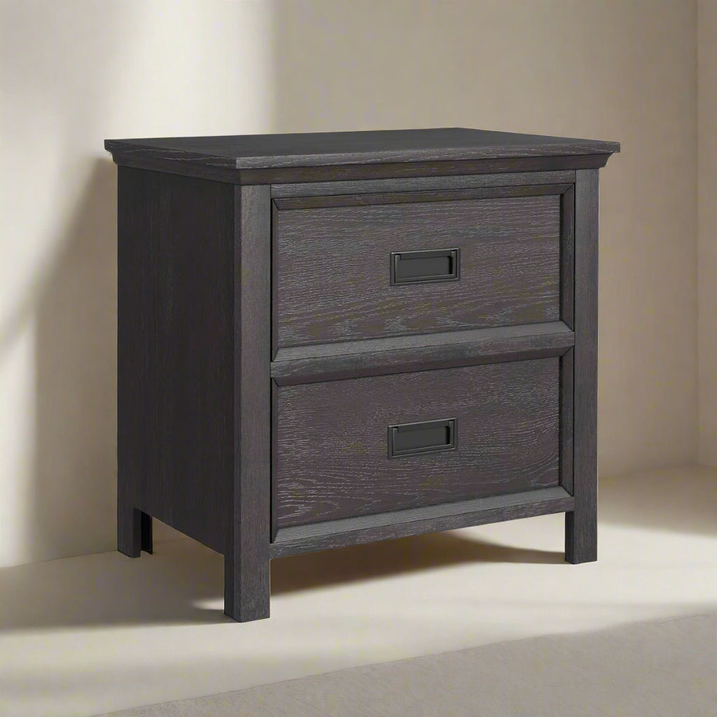 Hampton Kids 2-Drawer Nightstand with USB - Charcoal