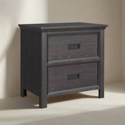 Hampton Kids 2-Drawer Nightstand with USB - Charcoal