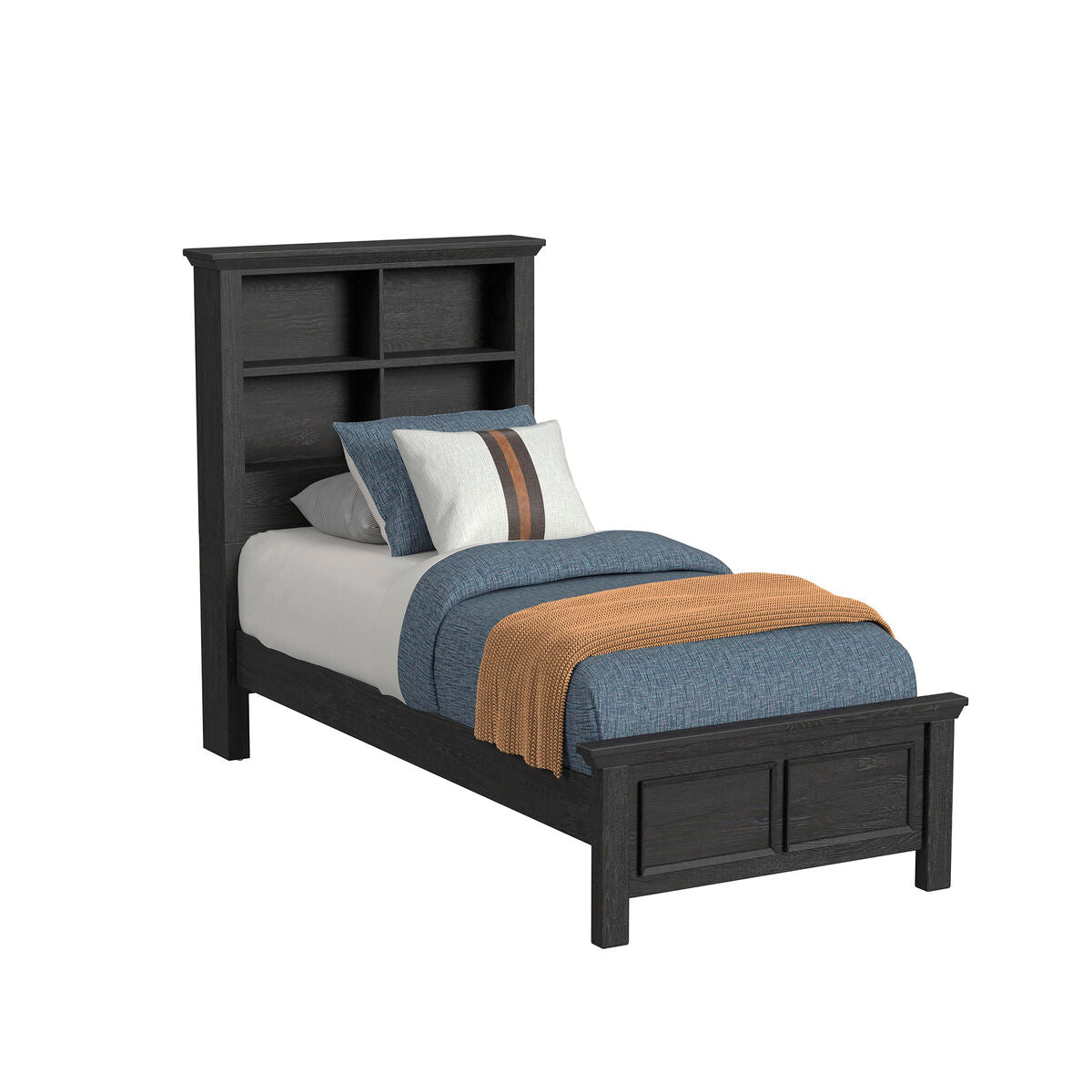Hampton Kids Bookcase Bed in Charcoal