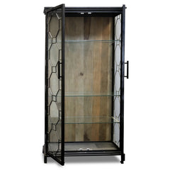 MUEBLE DE LECTURA | Acabado negro sobre marco de metal con vidrio transparente | 2 puertas 