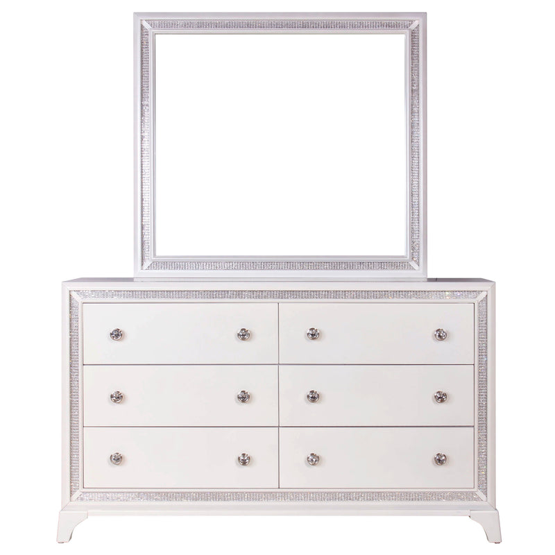 Cassie Dresser and Mirror Set in Pearl Finish