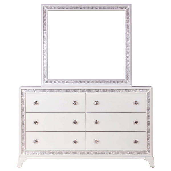 Cassie Dresser and Mirror Set in Pearl Finish