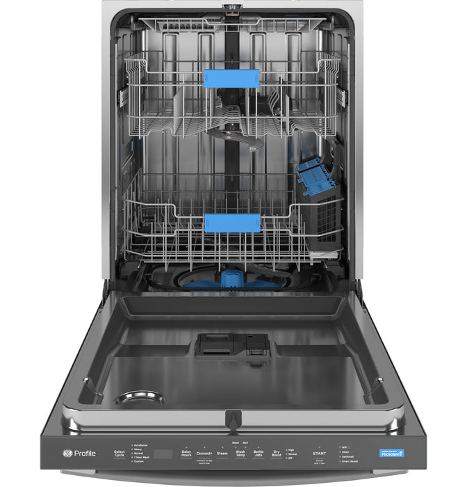 GE Profile™ Fingerprint Resistant Top Control with Stainless Steel Interior Dishwasher with Microban™ Antimicrobial Protection with Sanitize Cycle