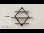 Brantley Diamond Shape Wall Rack with 3 Shelves