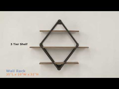 Estante de pared Brantley con forma de diamante y 3 estantes