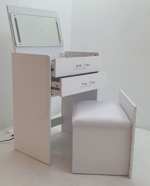 Irvine Mini Dressing Table with Stool; LED and USB