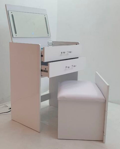 Irvine Mini Dressing Table with Stool; LED and USB
