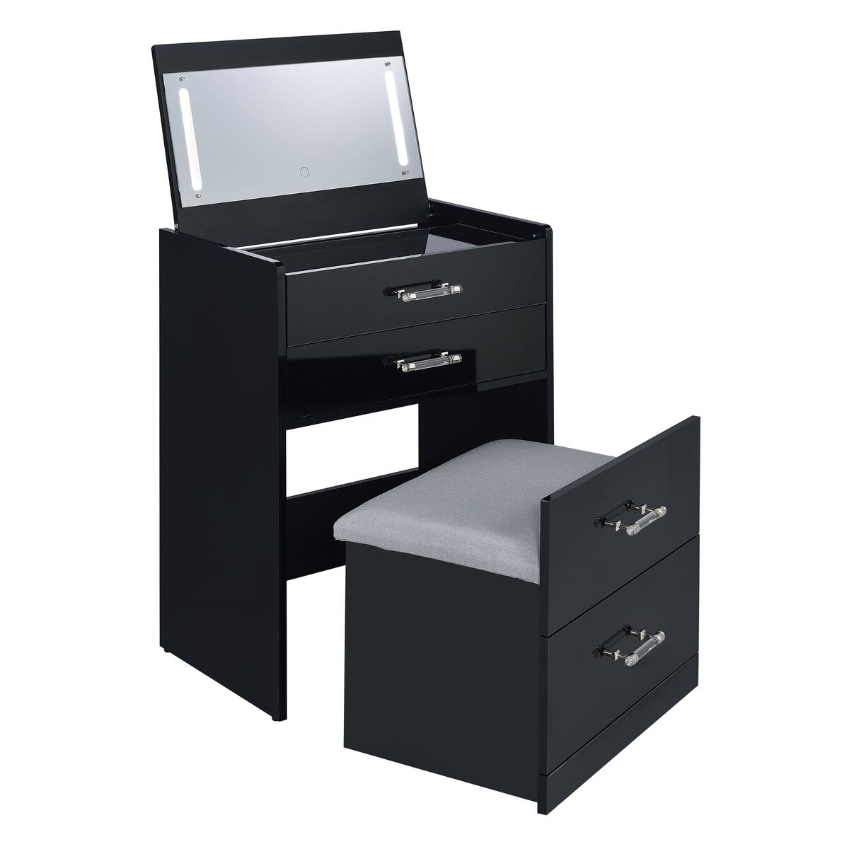 Irvine Mini Dressing Table with Stool; LED and USB