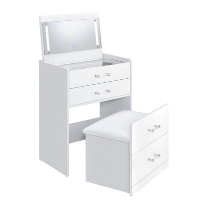 Irvine Mini Dressing Table with Stool; LED and USB
