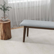 Banco Carlos de madera maciza tapizado en tela de 91 cm