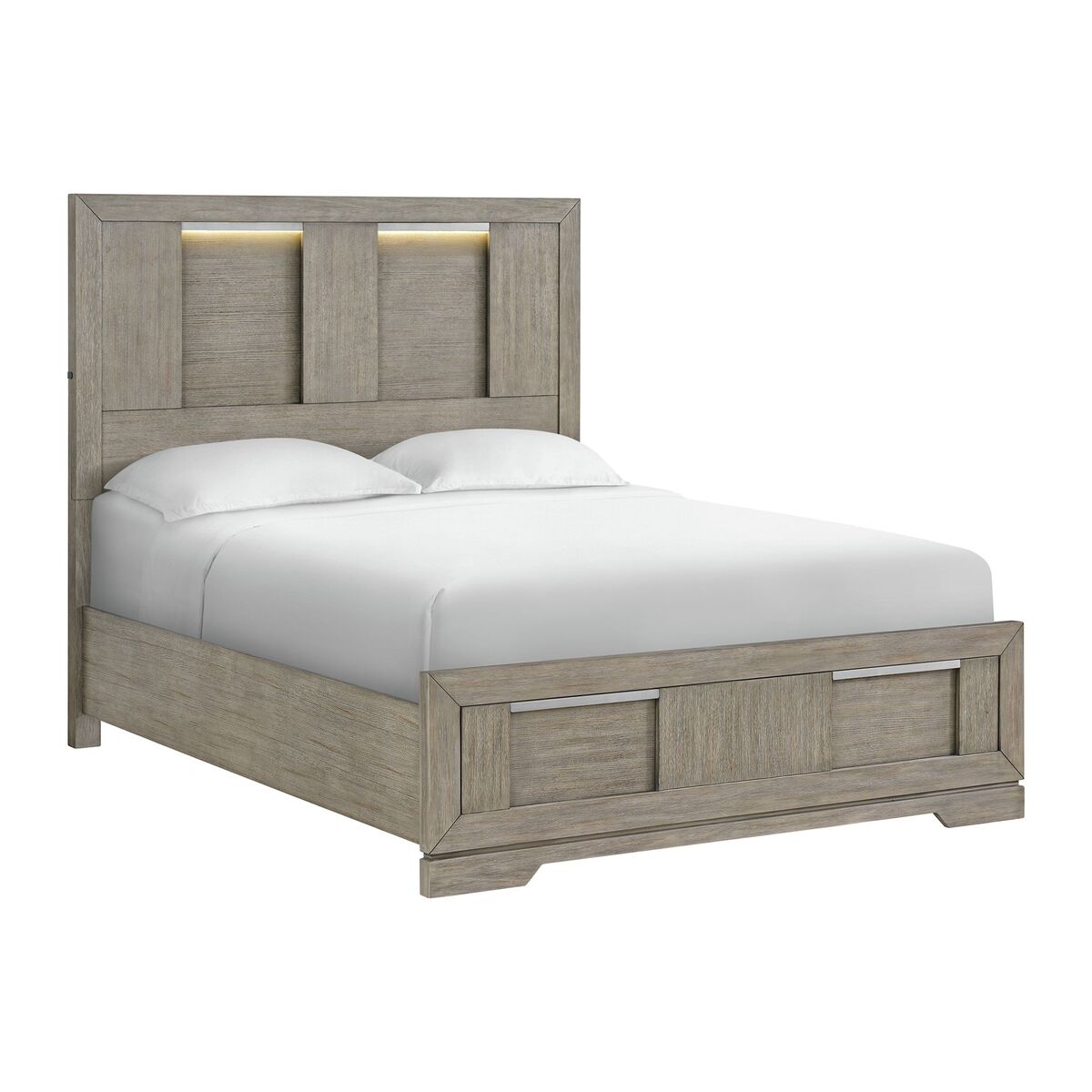 Kelis Panel Bedroom Set with LED in Grey