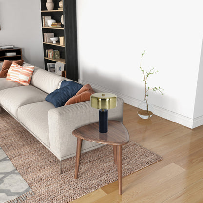 Lámpara de mesa cinética - Exterior dorado e interior blanco