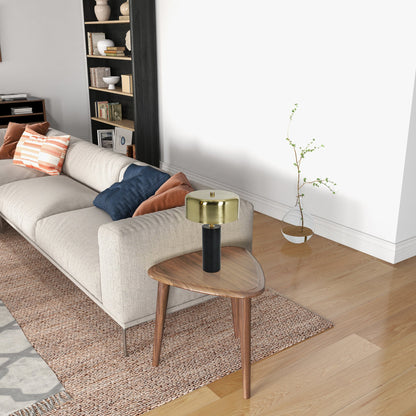 Lámpara de mesa cinética - Exterior dorado e interior blanco