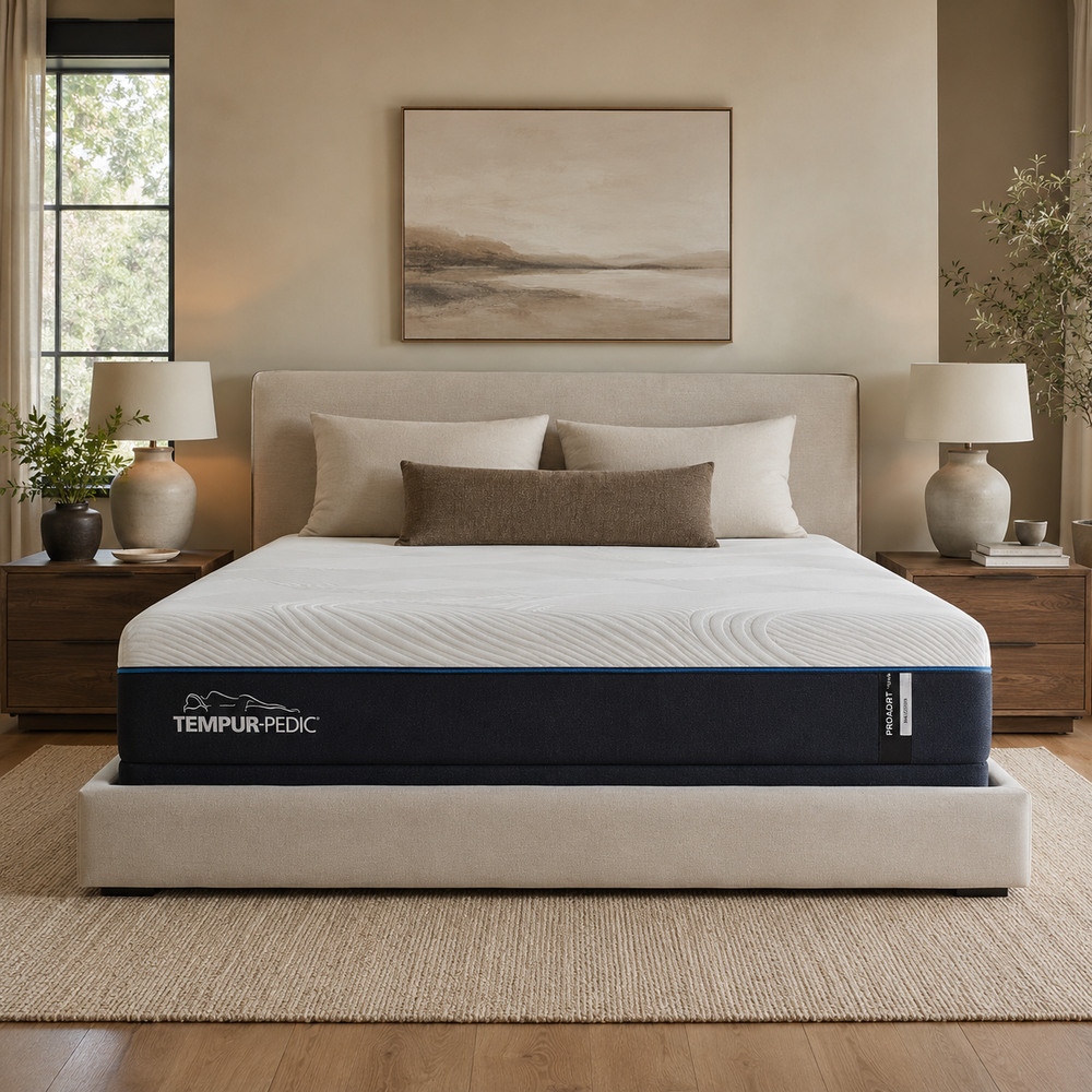 Mattress in a furnished bedroom