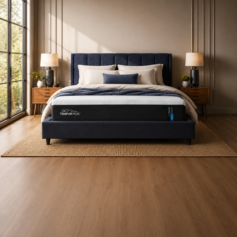 Comfortable mattress in a modern bedroom