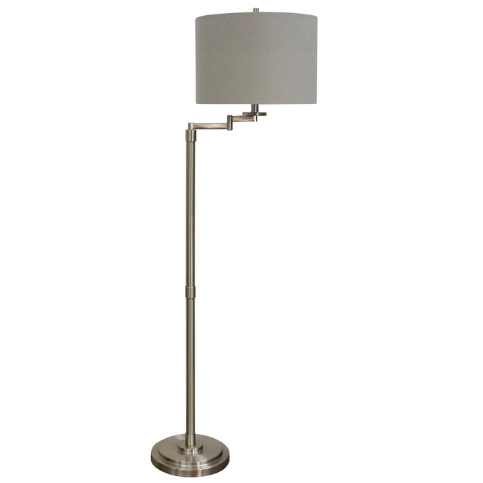 Brushed Steel Floor Lamp With Swing Arm