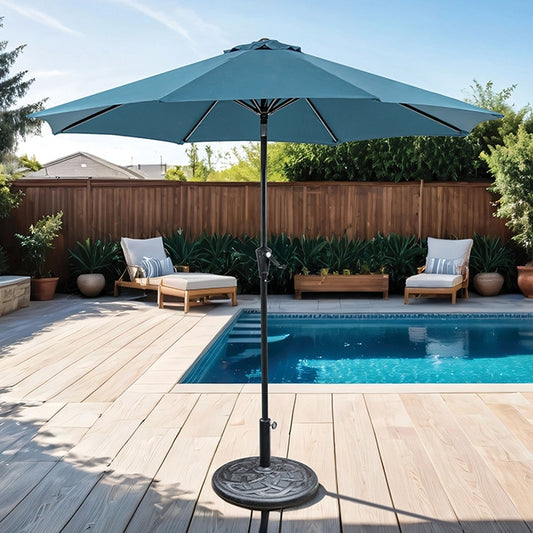 Tano 9' Outdoor Umbrella + 21" Round Base