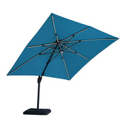 Aurora 10 Ft Square Umbrella w/ Double Top w/ LED + 37" Large Base
