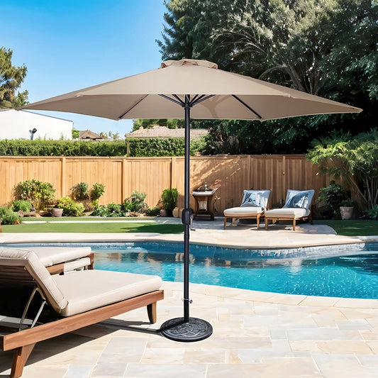 Lali 9 Ft Outdoor Umbrella + 21" Round Base