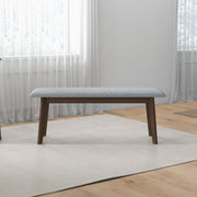 Banco Carlos de madera maciza tapizado en tela de 91 cm