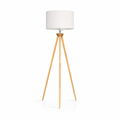 Lirios Three Legged Wooden Strip Floor Lamp - Natural